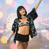 Short Black Kimono